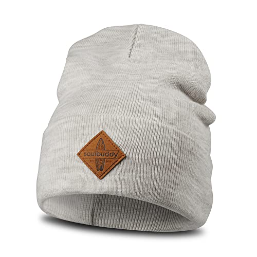 Soulbuddy Beanie Herren und Damen, stylische Wintermütze, Strickmütze Männer Frauen, Herrenmütze, Damenmütze, Skimütze, Fischermütze, One Size (54-62 cm), Creme von Soulbuddy