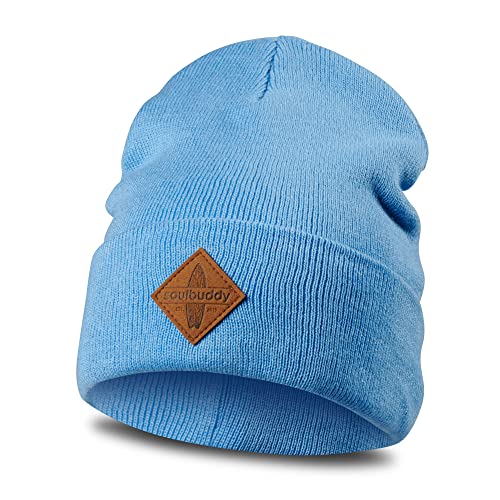 Soulbuddy Beanie für Kinder - Blau - L (49-54cm) | stylische Strickmütze für Kleinkinder, warme Wintermützen für Jungen und Mädchen von Soulbuddy