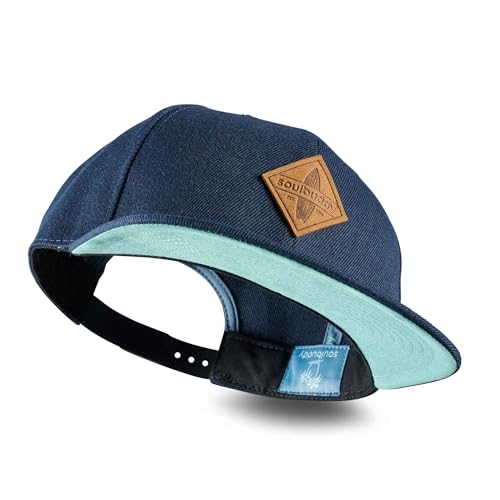 Soulbuddy Snapback Cap Unisex – Verstellbare Kappe in Blau-Türkis – Stylische Herren & Damen Basecap – Männer Mütze für Freizeit, Sommer & Urlaub – One Size von Soulbuddy