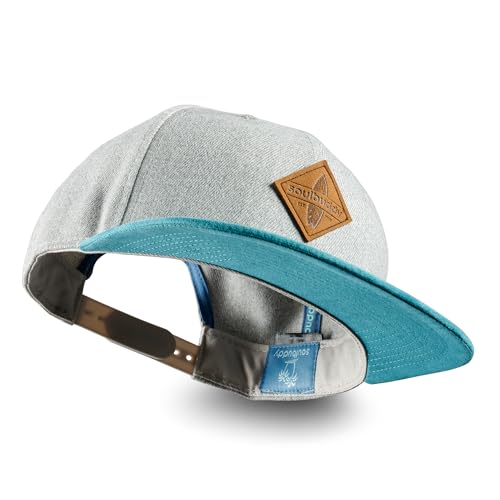 Soulbuddy Kappe Herren Cap Damen - Basecap - Baseball Caps für Männer - Mütze - Urlaub Must Haves - One Size - Unisex - Grau-Petrol von Soulbuddy