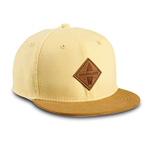 Soulbuddy Kinder Cap – Unisex Kinderkappe – Schirmmütze für Jungen & Mädchen – Trendiger Sonnenhut für Outdoor & Freizeit Hellgelb – Größe M von Soulbuddy