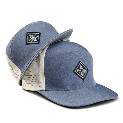 Soulbuddy Performance Cap Herren – 2er-Set Familien Outfit Set – Geschenk für Papa – Muttertagsgeschenk – Geschenke für Männer – Papa Geschenk – Blue-Cream – 1x One Size und 1x Kids Cap in M von Soulbuddy