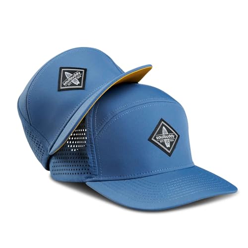 Soulbuddy Performance Cap Herren – 2er-Set Familien Outfit Set – Geschenk für Papa – Muttertagsgeschenk – Geschenke für Männer – Papa Geschenk – Blue-Yellow – 1x One Size und 1x Kids Cap in L von Soulbuddy