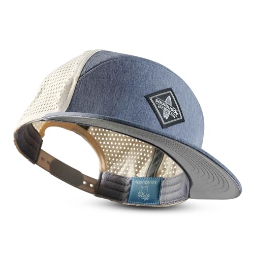 Soulbuddy Performance Cap Herren & Damen – Sportcap atmungsaktiv – Running Cappy – Basecap Männer – Baseball Kappe – Sportkappe – Ultra-Leicht – Wasserabweisend – One Size – Unisex – Blue-Cream von Soulbuddy