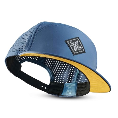Soulbuddy Performance Cap Herren & Damen – Sportcap atmungsaktiv – Running Cappy – Basecap Männer – Baseball Kappe – Sportkappe – Ultra-Leicht – Wasserabweisend – One Size – Unisex – Blue -Yellow von Soulbuddy