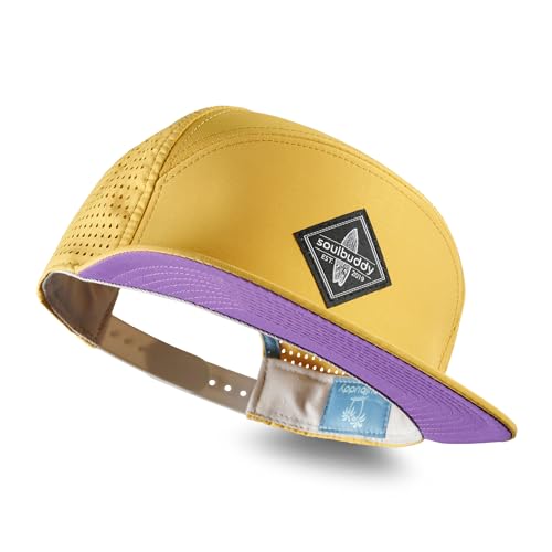 Soulbuddy Performance Cap Unisex – Sport Cap für Herren & Damen – Atmungsaktive Running Basecap – Ultra-Leicht, Wasserabweisend – One Size – Gelb-Lila von Soulbuddy