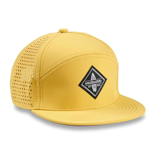 Soulbuddy Performance Cap Kinder – Unisex Kinderkappe – Schirmmütze für Jungen & Mädchen – Trendiger Sonnenhut für Outdoor & Freizeit Yellow-Purple – Kids L von Soulbuddy