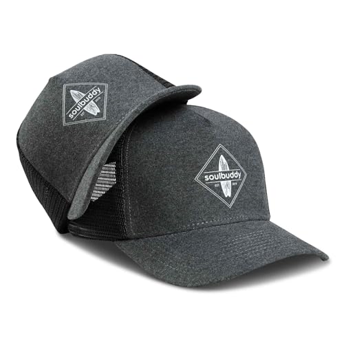 Soulbuddy Trucker Cap Herren Trucker Cap Kinder – 2er-Set Familien Outfit Set – Geschenk Vatertag – Vatertagsgeschenk – Vater Sohn Partnerlook – Dark Grey – One Size und Kids L von Soulbuddy