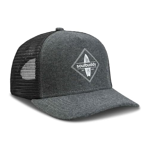 Soulbuddy Trucker Cap Kinder – Unisex Kinderkappe – Schirmmütze für Jungen & Mädchen – Trendiger Sonnenhut für Outdoor & Freizeit – Dark Grey – Größe M von Soulbuddy