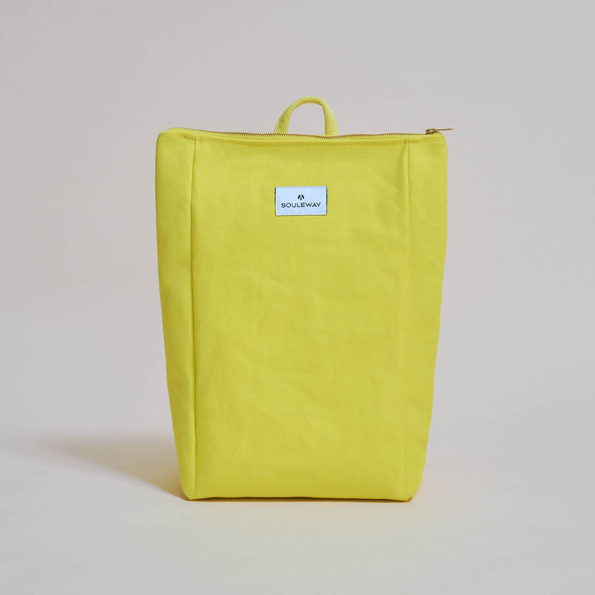 SOULEWAY - Simple Backpack L, Rucksack, 15 Liter Volumen, Laptopfach 13 Zoll, Made in Germany, Handgepäck, vegan, wasserabweisend, Bright Lemon von Souleway