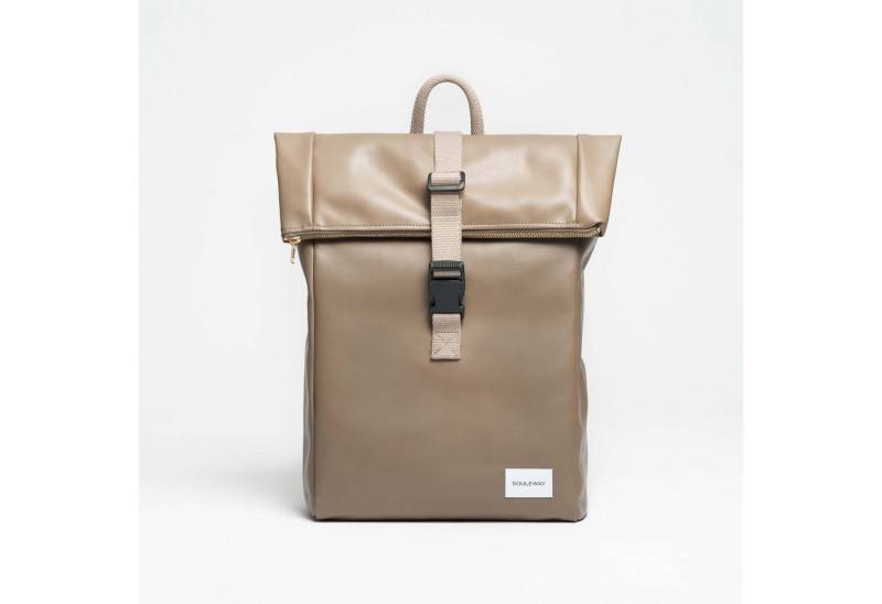 Souleway Cityrucksack Foldtop, für Damen und Herren - made of vegan olive leather Oleatex, Handgepäck, hergestellt in Deutschland, wasserabweisend von Souleway