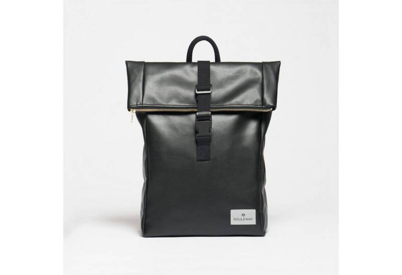 Souleway Cityrucksack Foldtop, für Damen und Herren - made of vegan olive leather Oleatex, Handgepäck, hergestellt in Deutschland, wasserabweisend von Souleway