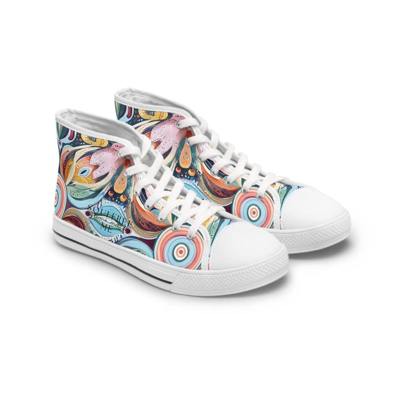 Artistic Women's High Top Sneakers Trendy, Colorful, Comfortable Footwear For Unique Fashion Lovers von Soulfreeme