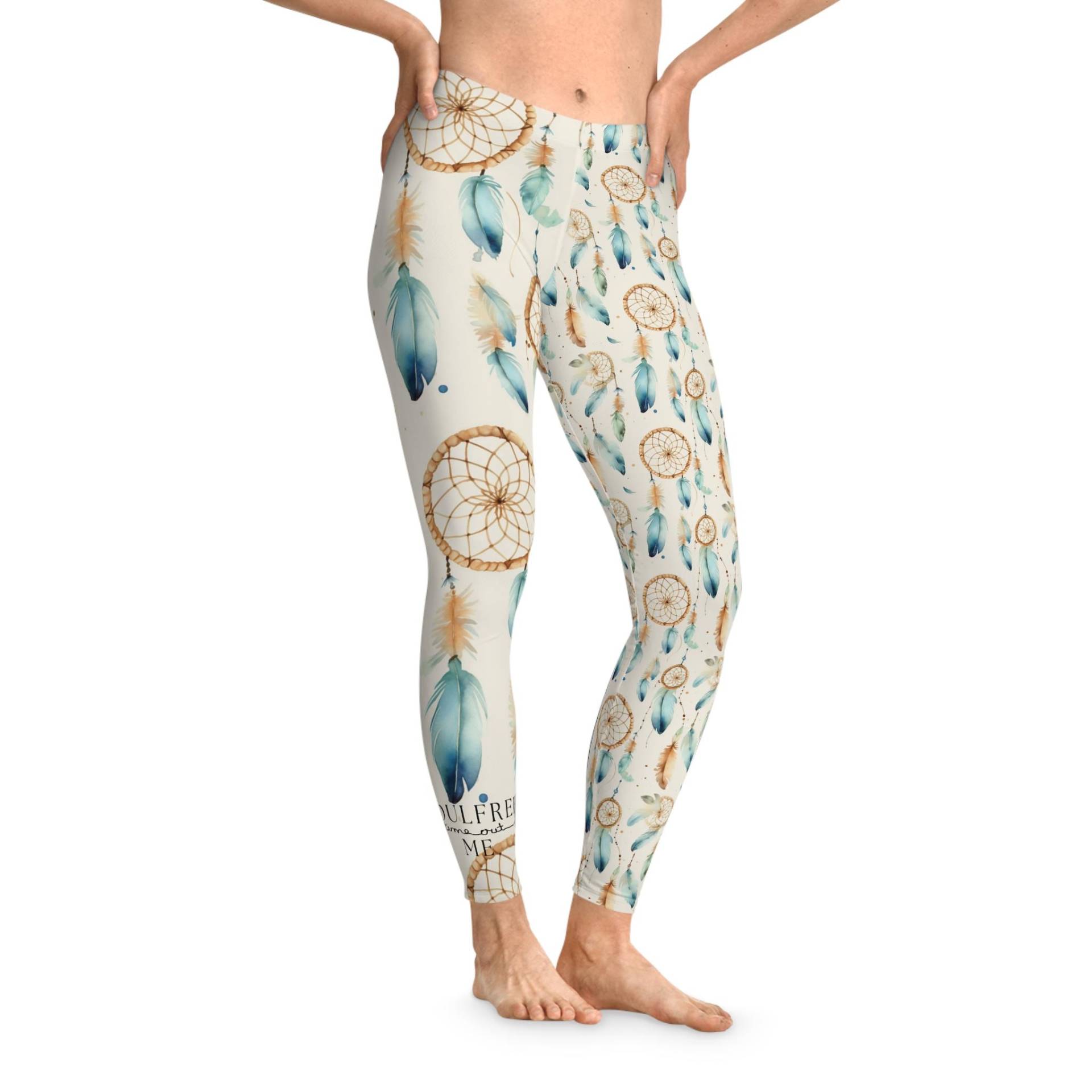 Bohemian Dreamcatcher Yoga Leggings Chic Activewear For Festivals, Lounging & Fitness von Soulfreeme