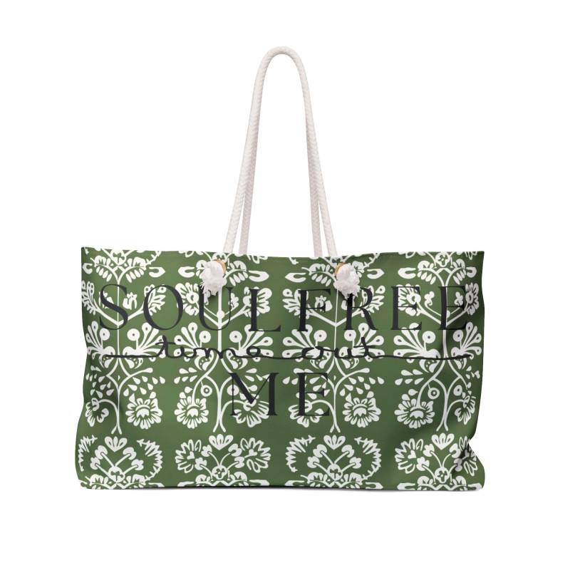 Bohemian Weekender Bag | Floral Travel Tote For Weekend Getaways, Beach Days, Gym, Yoga, Eco-Friendly Gift von Soulfreeme