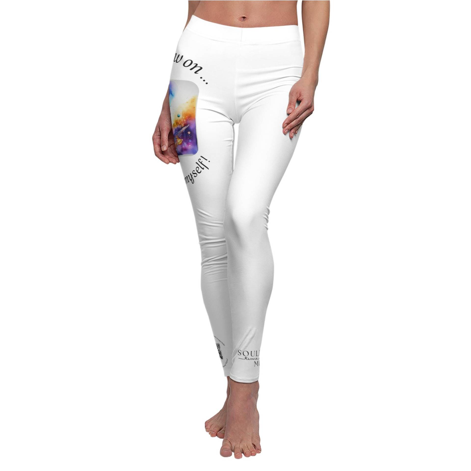 Leggings, Empowering Self-Design Qr Code Message Fitwear Women's Pants, Yoga Tights, Activewear, Graphic Print Athleisure Bottoms von Soulfreeme