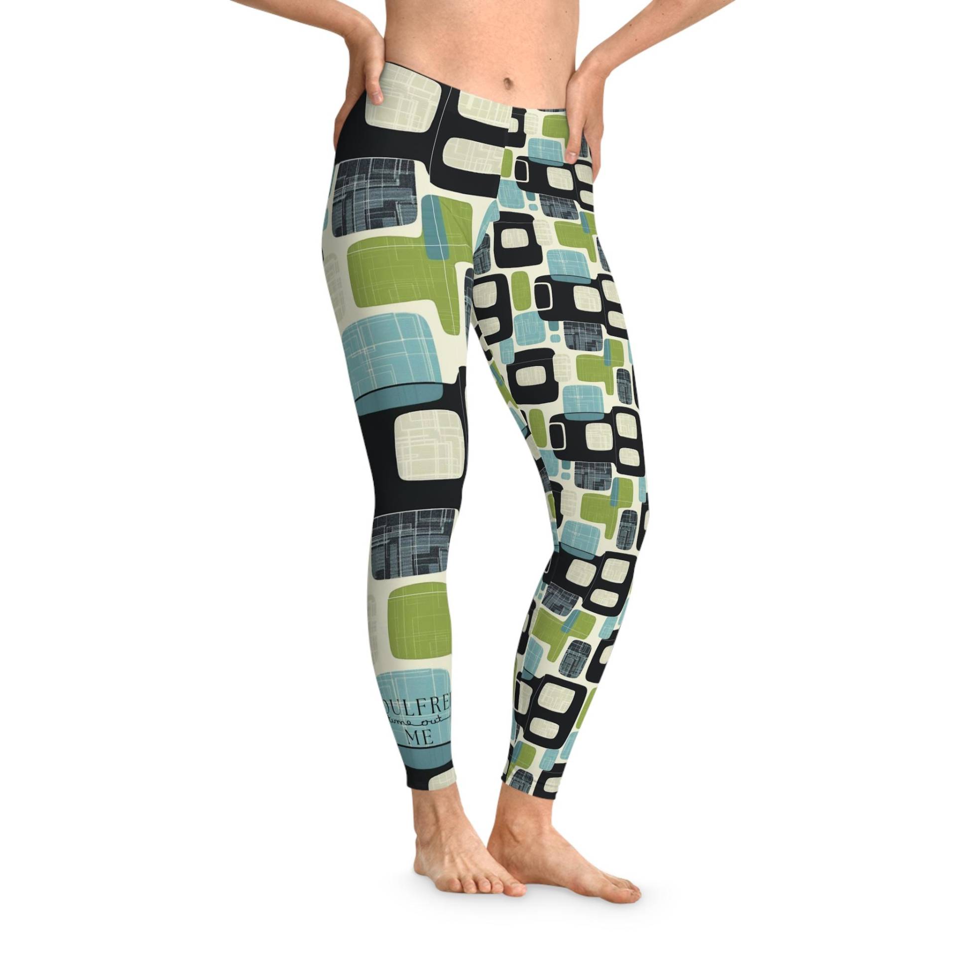 stylish Abstract Yoga Leggings Comfortable Activewear For Women, Trendy Fitness Apparel, Gift Her von Soulfreeme