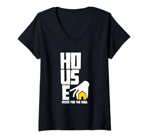 Damen House-Musik Deep Soulful Funky T-Shirt mit V-Ausschnitt Damen House-Musik Deep Soulful Funky T-Shirt mit V-Ausschnitt von Soulful House Music Gift