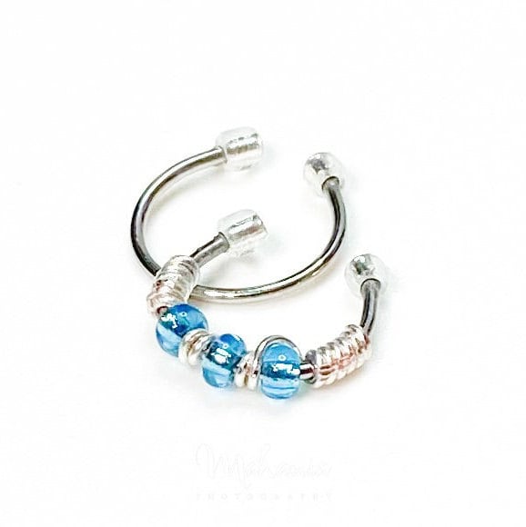 Aquamarin Schmuck Cuff Ohr Cuff Nasen Manschette Fake Nasenring Lippen Ring Verstellbar Kein Piercing Zierlich Minimalistisch Handgemacht von SoulfulNatureCo