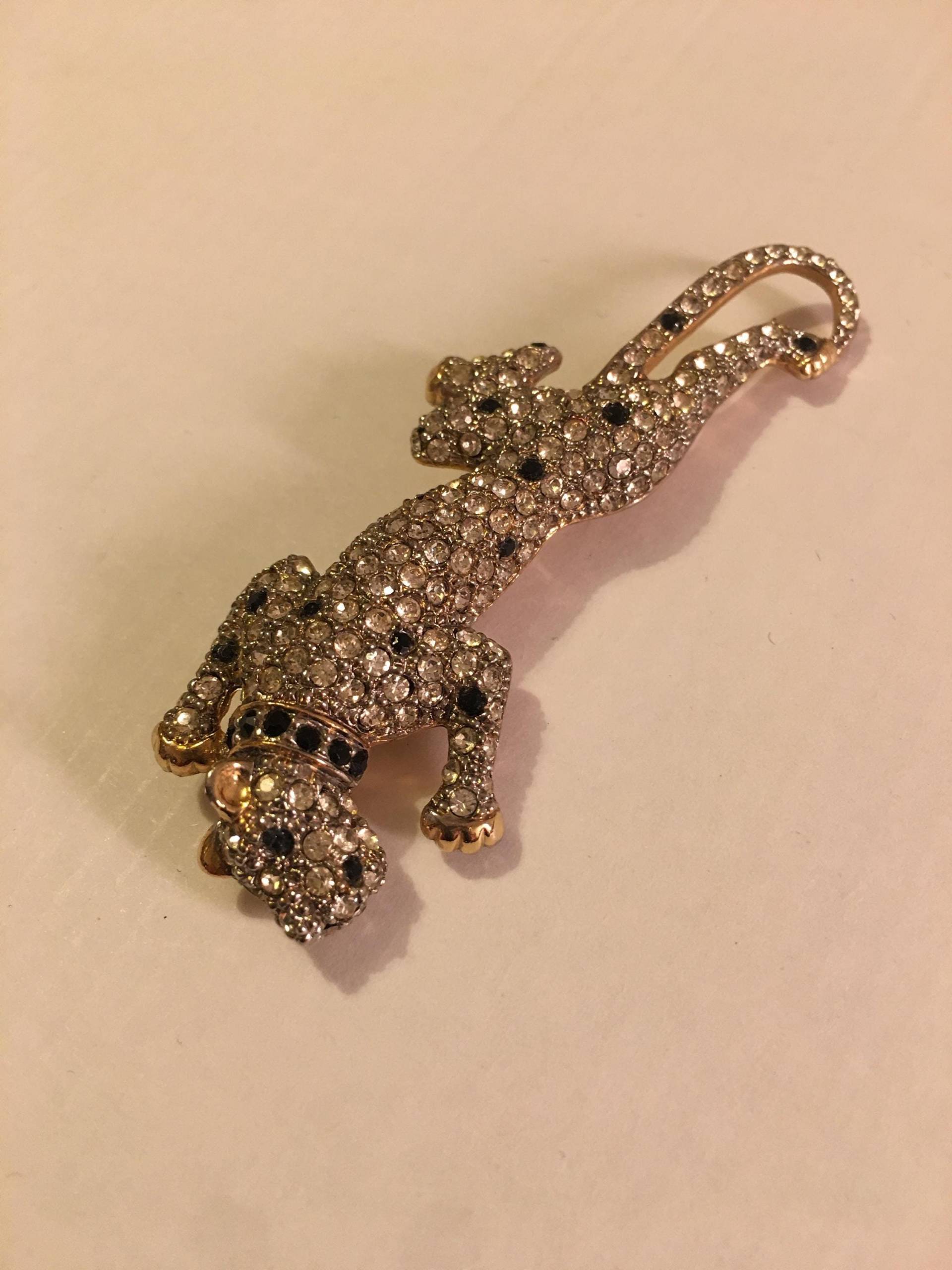 Vintage Panther Brosche, Carolee Schmuck, Strass Tier Pin Vintage Panther Brosche, Carolee Schmuck, Strass Tier Pin von Soulfullmoon