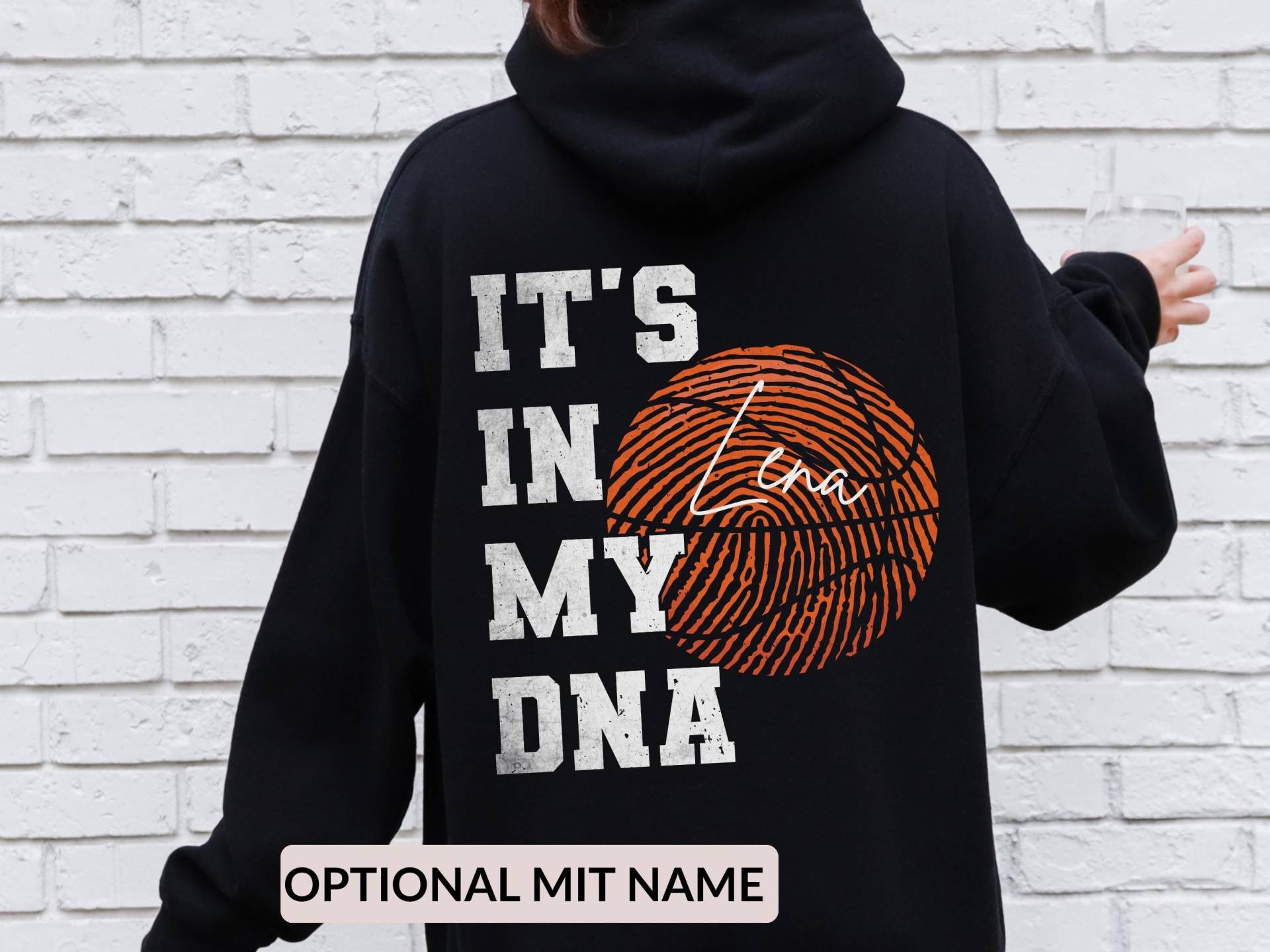 Basketball Hoodie Personalisiert Shirt Spieler Geschenkidee Teenager Pullover Rückendruck von SoulgoodiesDesigns