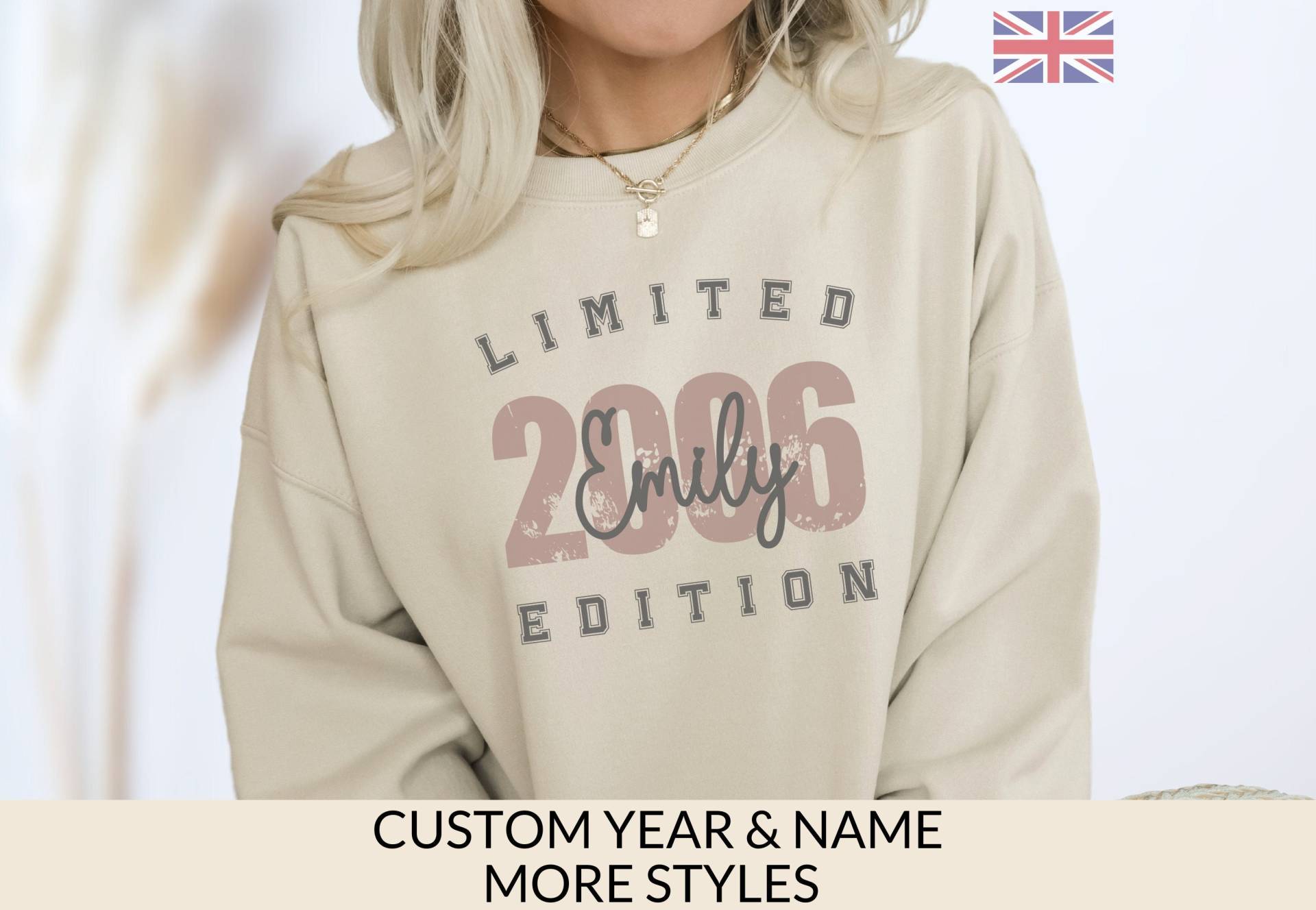 Customized Jumper Personalized Birthday Gift For Girl Born in 2006 Custom Name Hoodie Teenager Year Birth Shirt Est Beige Sweat Customized Jumper Personalized Birthday Gift For Girl Born in 2006 Custom Name Hoodie Teenager Year Birth Shirt Est Beige Sweat von SoulgoodiesDesigns