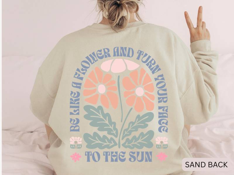 Flower Sweatshirt Damen Pullover Blumen Oversized Comfy von SoulgoodiesDesigns