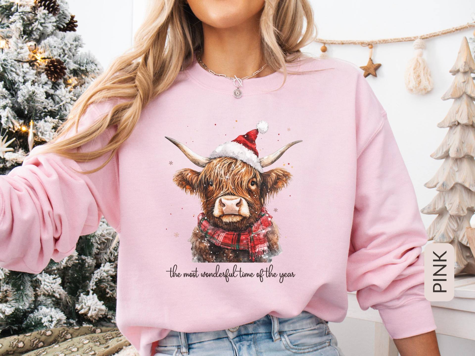 Highland Cow Sweatshirt Scottish Sweater Hochlandrind Shirt Santa Hat Highland Cow Sweatshirt Scottish Sweater Hochlandrind Shirt Santa Hat von SoulgoodiesDesigns