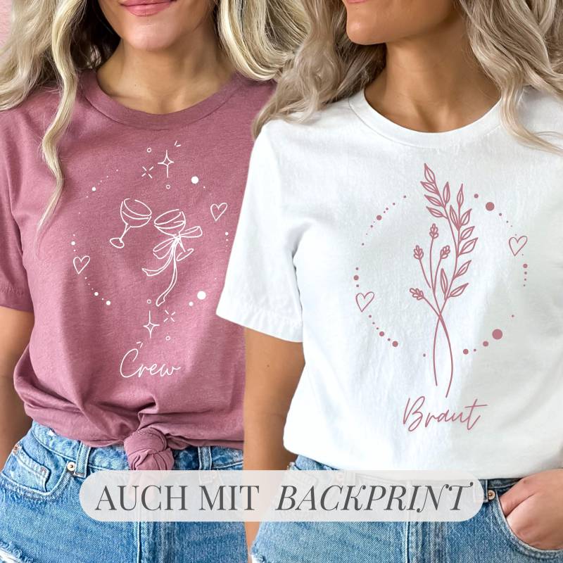 Jga Frauen Shirt Braut Backprint Party Crew Rücken von SoulgoodiesDesigns
