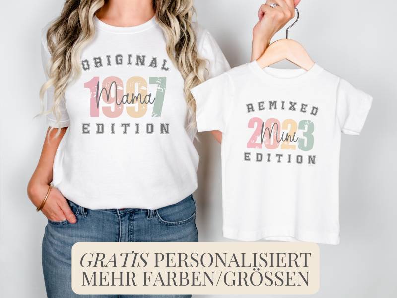 Mama Und Mini Matching Shirt Familie Personalisiert Partnerlook Kind Geschenk Set Mutter Tochter Outfit von SoulgoodiesDesigns