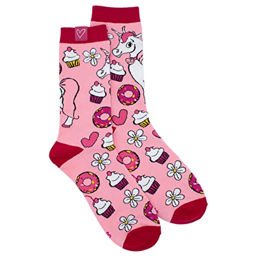 Soulhorse Bunte Comic Socken Lili Unicorn Größe 39-42 - Pink Reiter Socken, Stylische Socken Kinder und Erwachsene für Alltag, Sport und Freizeit von Soulhorse