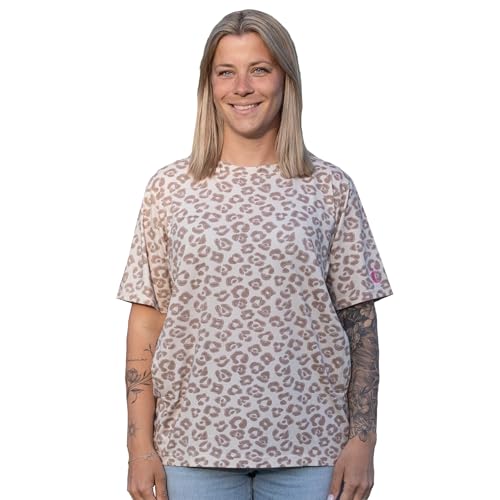 Soulmum Stillshirt Kurzarm – Atmungsaktives stillfreundlich aus Bambusjersey – Reißverschluss Stillöffnung – Schwangerschaft & Stillzeit (Leo Größe M) von Soulmum
