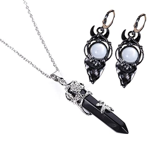 Soulnioi Kristall Schmuck-Set, Geschenke für Frauen/Mädchen, Edelstein Silber, Achat von Soulnioi