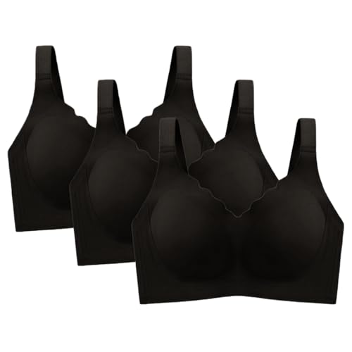 Soulolo Bügelloser BH Damen Ohne Bügel Push up BH Unterwäsche Weiche und Bequeme Nahtlose BHS Soft Bra Verschlankung großer Brüste Unterhemd von Soulolo