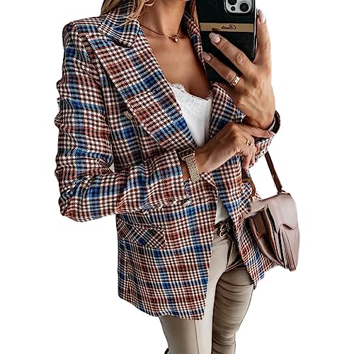 Soulolo Damen Blazer Cardigan Female Freizeit Business Jacke Elegant Blazer Lang Anzugjacke Casual Basic Blazer Blazer für Damen Businessjacke Mantel Coat von Soulolo