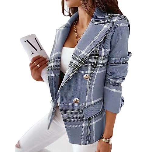 Soulolo Damen Blazer Cardigan Female Freizeit Business Jacke Elegant Blazer Lang Anzugjacke Casual Basic Blazer Blazer für Damen Businessjacke Mantel Coat von Soulolo