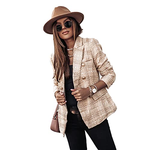 Soulolo Damen Blazer Cardigan Female Freizeit Business Jacke Elegant Lang Anzugjacke Casual Basic Businessjacke Mantel Coat für Damen von Soulolo