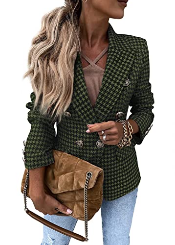 Soulolo Damen Blazer Elegant Damen Cardigan Freizeit Business Jacke Revers Büro Business Formal Blazer Slim Fit Langärmelig Outwear mit Reversknöpfen für Arbeit Büro Sakko von Soulolo