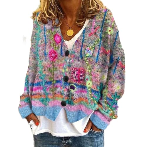 Soulolo Damen Cardigan V-Ausschnitt Damen Strickjacke mit Knöpfen Strickmantel Jacke Herbst Winter Strickpullover Lässige Mantel Top Lose Soulolo Damen Cardigan V-Ausschnitt Damen Strickjacke mit Knöpfen Strickmantel Jacke Herbst Winter Strickpullover Lässige Mantel Top Lose von Soulolo