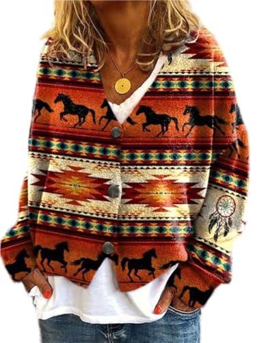 Soulolo Damen Cardigan V-Ausschnitt Damen Strickjacke mit Knöpfen Strickmantel Jacke Herbst Winter Strickpullover Lässige Mantel Top Lose von Soulolo