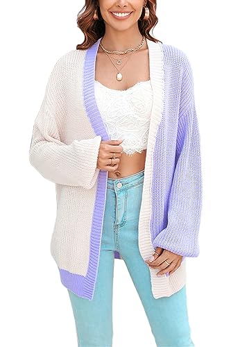 Soulolo Damen Strickjacke Cardigan Elegant Lang Jacke Langarm Grobstrick-Cardigan Lang Winter Grobstrickjacke Strickmantel ÜBergangsjacke Wintermäntel Longstrickjacke von Soulolo