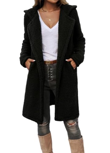 Soulolo Damen Warme Lang Herbst Mantel Damen Fleecejacke Fleece Mantel Jacke Trenchcoat Elegante Parka Coat Outwear Flauschig Fleece Revers mit Taschen Herbst Winter Soulolo Damen Warme Lang Herbst Mantel Damen Fleecejacke Fleece Mantel Jacke Trenchcoat Elegante Parka Coat Outwear Flauschig Fleece Revers mit Taschen Herbst Winter von Soulolo