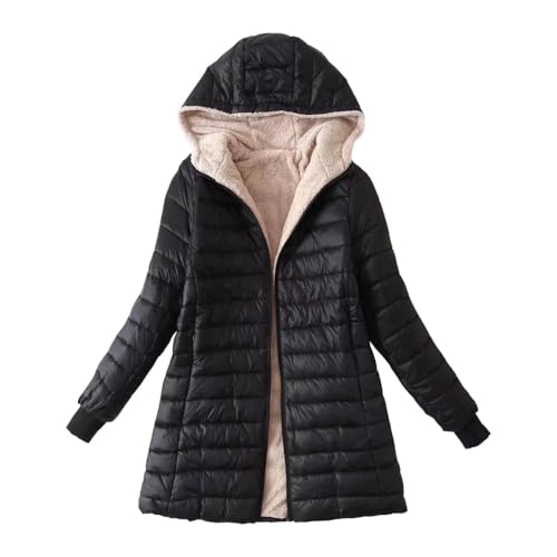 Soulolo Damen Winterjacke Schwarz Synthetik Quilted Langarm Stehkragen Daune Wintermantel Damen S von Soulolo