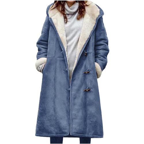 Soulolo Damen Wintermäntel Warm Reversibel Damen Mäntel Damen Outdoorjacke mit Kapuze Elegant Langarm Steppmantel Herbst Winter Outdoor Baumwolljacke Winterparka Mantel von Soulolo