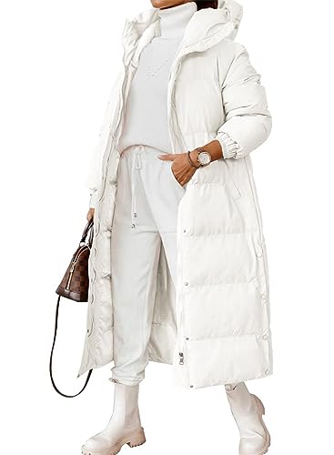 Soulolo Damen Wintermantel Warmer Steppmantel lang mit Kapuze Winter Mantel Oversize Damen Winterjacke Outwear Jacke Damen Parka von Soulolo