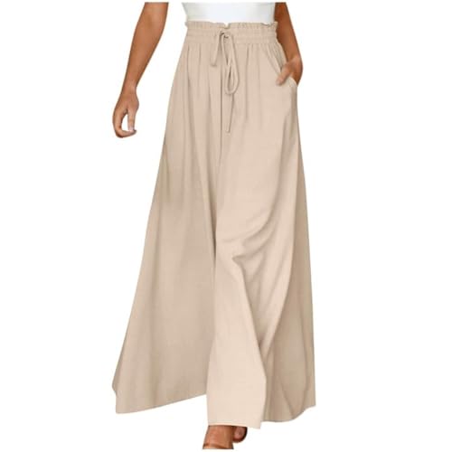 Soulolo Freizeithose Damen Weites Bein Kordelzug Jogginghose Elegant High Waist Baggy Stoffhose Sweatpants Einfarbig Trainingshose von Soulolo