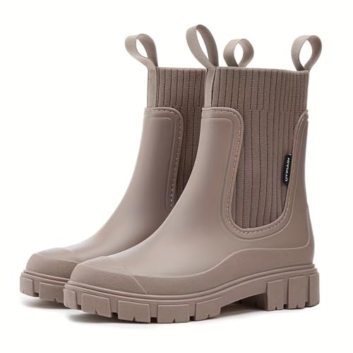 Soulolo Gummistiefel Damen Wasserdicht Stiefel Boots Anti-Rutsch Atmungsaktiv Elegant Regenstiefel Stiefeletten Rutschfest Outdoor Soulolo Gummistiefel Damen Wasserdicht Stiefel Boots Anti-Rutsch Atmungsaktiv Elegant Regenstiefel Stiefeletten Rutschfest Outdoor von Soulolo