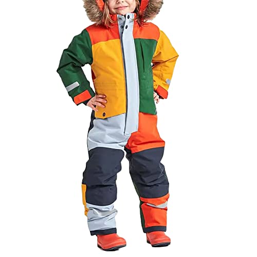 Soulolo Kinder Mädchen Skianzug Schneeanzug Tmungsaktiv und Wasserdicht Winddicht Funktions-Skioverall Schneeanzug Gefüttert von Soulolo