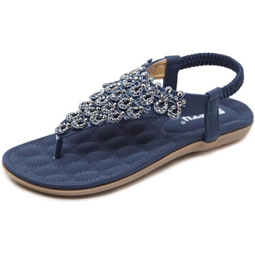 Soulolo Sandalen Damen Sommer Orthopädische Sandalette Flache Bohemia Sandals mit Strass Perlen Freizeit Sommersandalen Soulolo Sandalen Damen Sommer Orthopädische Sandalette Flache Bohemia Sandals mit Strass Perlen Freizeit Sommersandalen von Soulolo