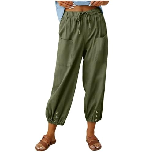 Soulolo Weite Damenhose Sommerhose Damen Female Hose mit weitem Beinschnitt Elegant Lockere Hosen mit Weite Bein High Waist Baggy Freizeithose von Soulolo